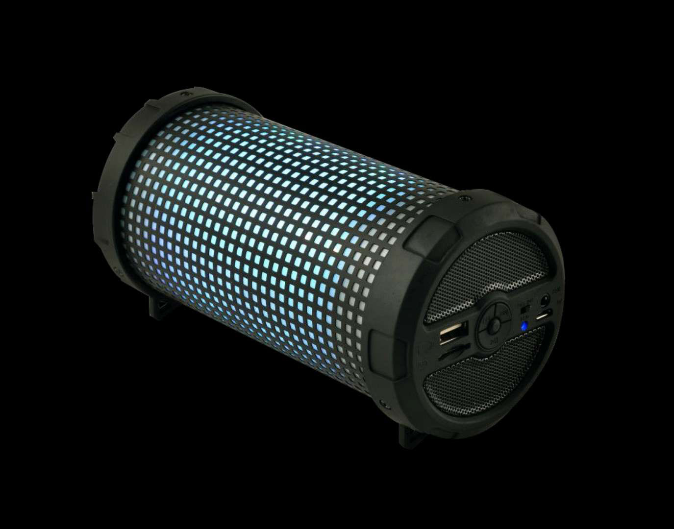 LED Light Outdoor Drum Style Bluetooth Speaker MHS002 LED (Black)